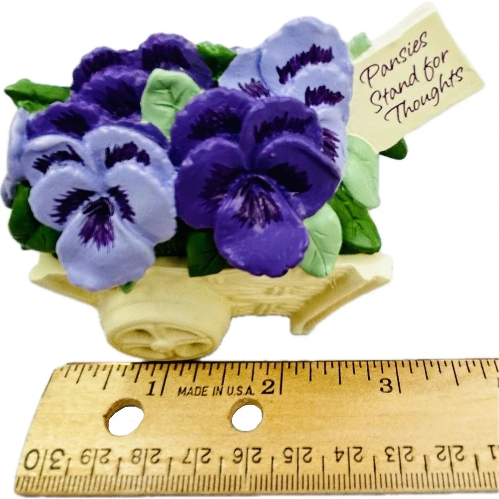Hallmark‎ PANSY CART 2 pc Trinket Box with Tag
